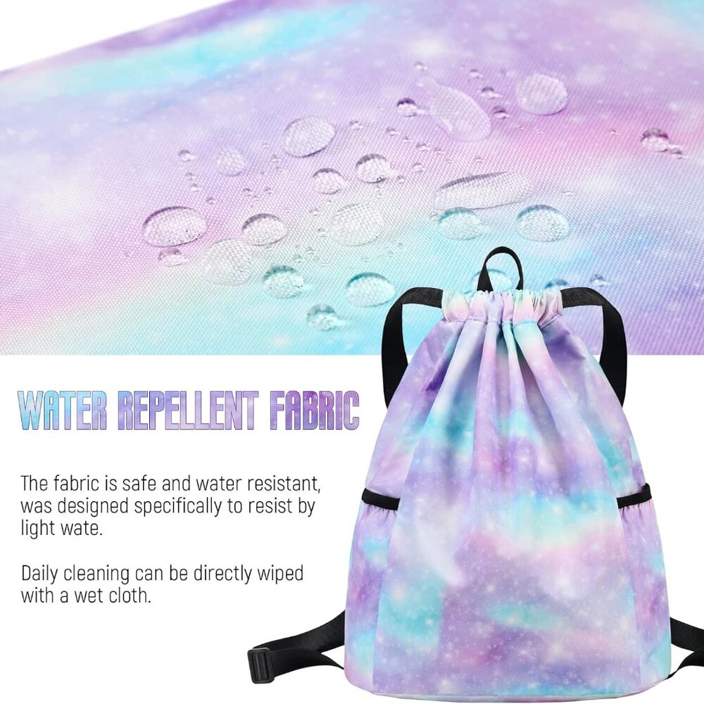 Drawstring Backpack Gym String Bag Drawstring Sac… - image 5